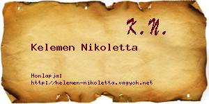 Kelemen Nikoletta névjegykártya