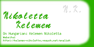 nikoletta kelemen business card